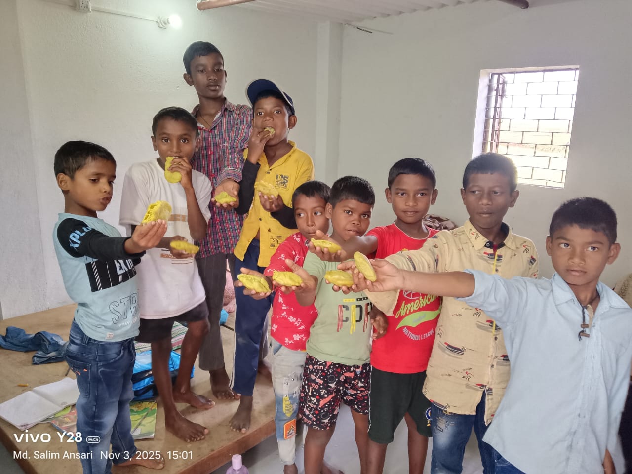 Caregiver reading with children