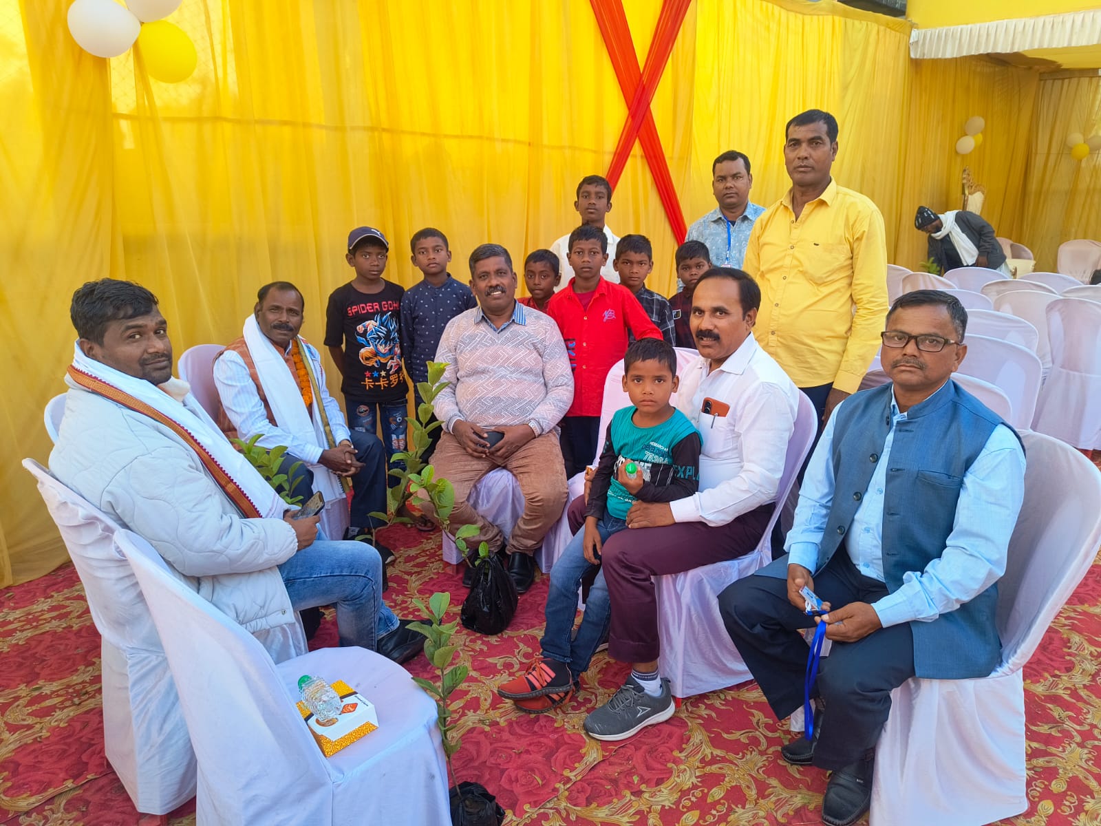 Children celebrating with balloons